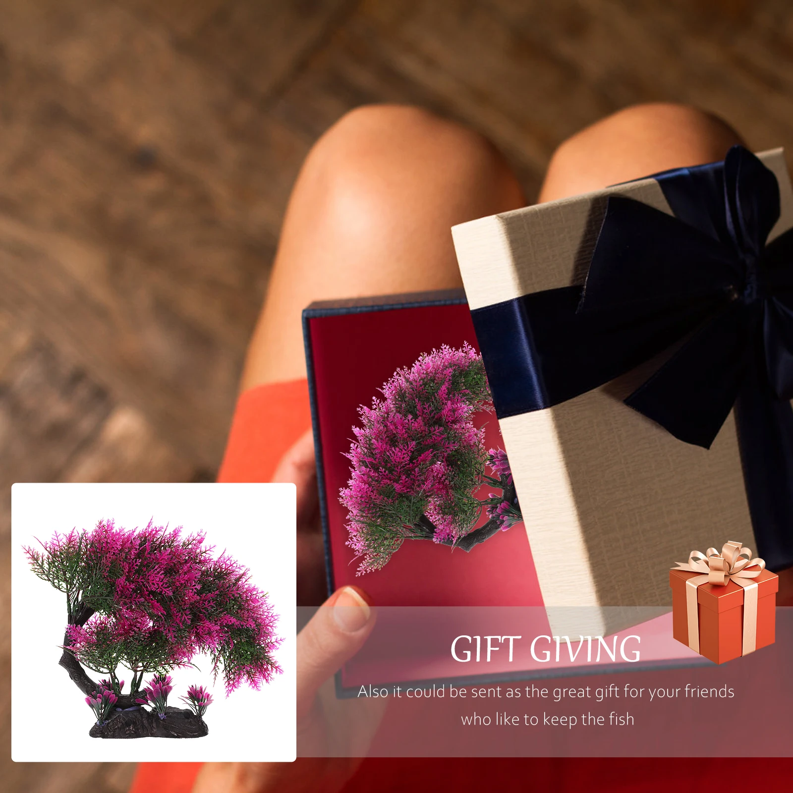 

Water Grass Decorative Artificial Pine For Fish Tank Aquarium Landscape Desktop Tree Faux Pine Tree Aquarium Decor