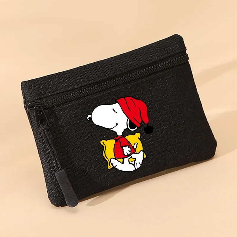 Snoopys Mini portamonete Cartoon Kid Canvas Wallet Zipper Money Pouch simpatico porta carte di credito Kawaii Key Storage Bag regali