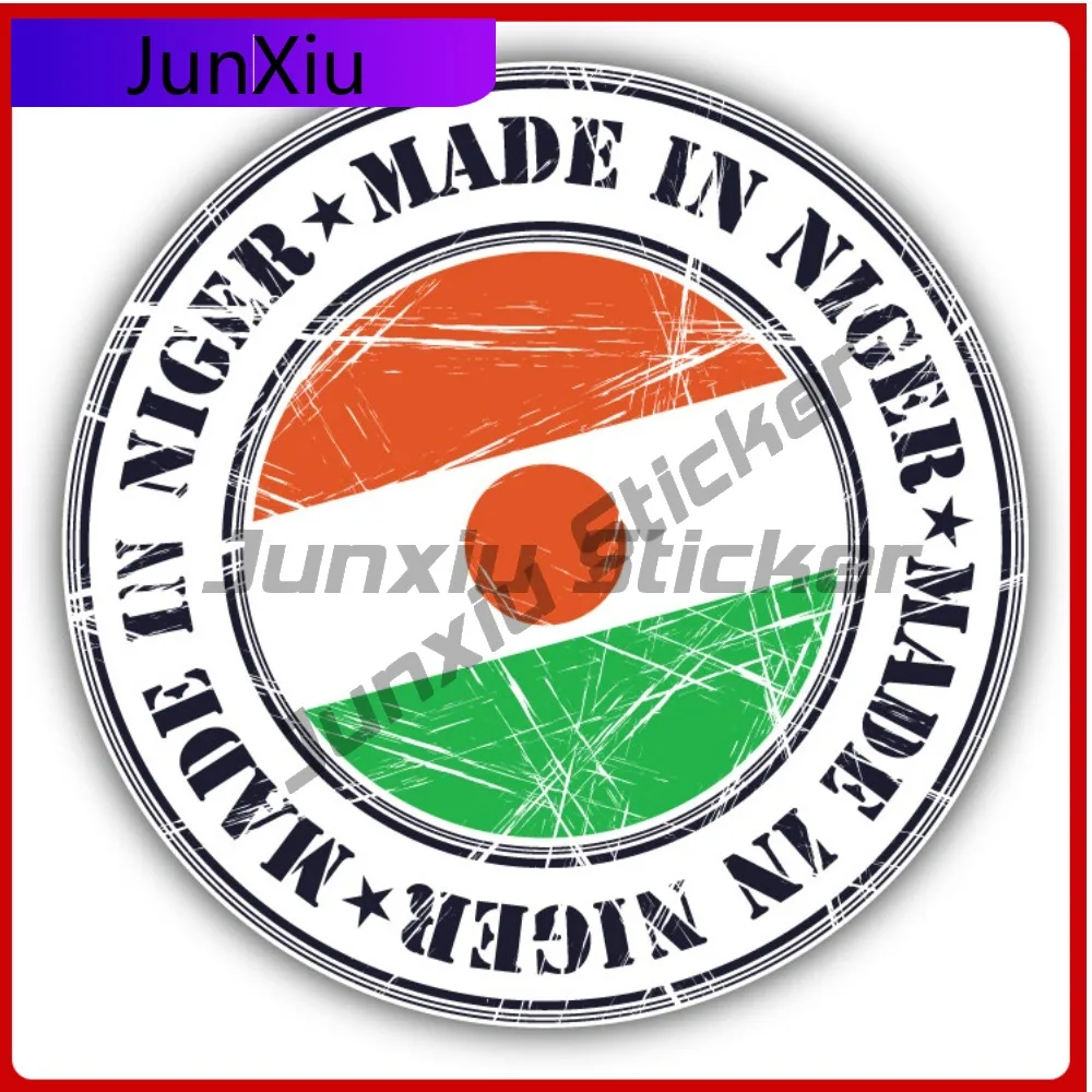 

Made In Niger Grunge Flag Stamp Car Decal Bumper Stickers Funny Style Helmet Use For Rear Window Decor Vehicle Exterior Decor
