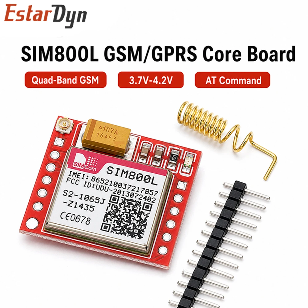 Estardyn SIM800L Mini GPRS GSM Module Micro SIM Card Quad-band TTL Serial Port with Antenna for IoT DIY