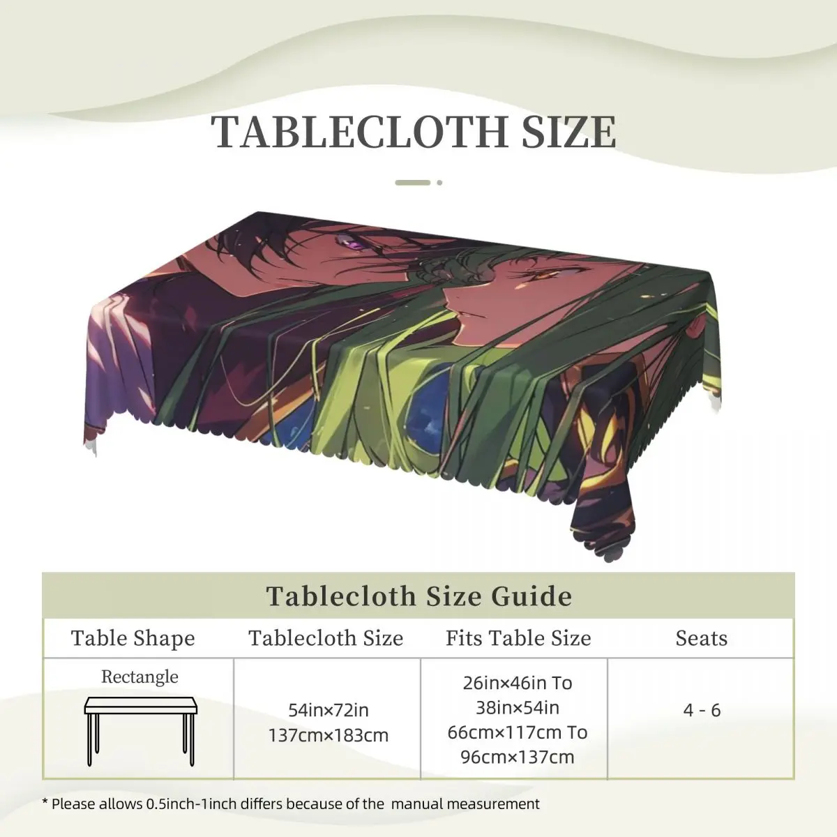 Anime Code Geass Tablecloth Restaurant Kitchen Rectangular Tablecloth Festival Party Decorations Tablecloth Dining Table Cover