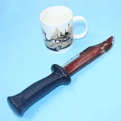 Halloween Decorations Fake Blood Knife Plastic Toys for Women and Men