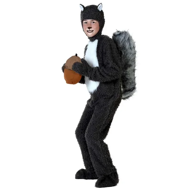 Furry Squirrel Costume With Acorn For Adult And Toddler MN12