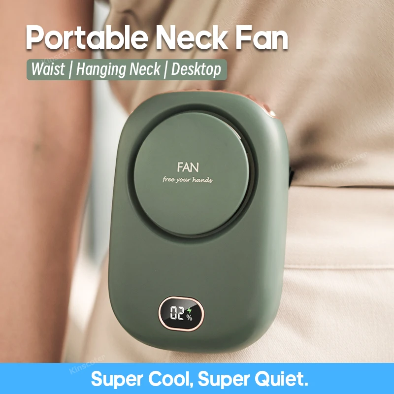 

Portable Hanging Neck Fan 3 Speed Adjustable Usb Rechargeable Fan Wearable Personal Fan with Led Screen Mute Small Cooling Fans