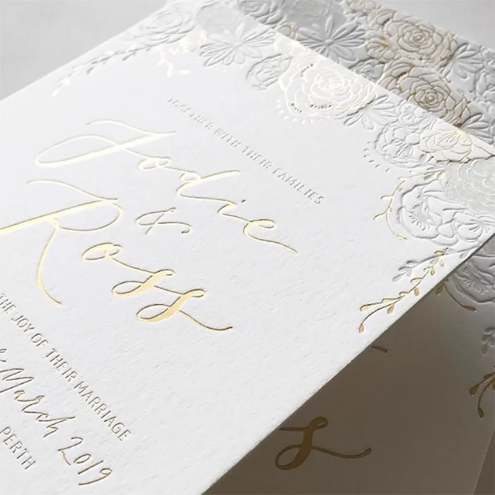 High-grade Customised Invitation Printing, Cottom Paper,  Gold Foil Embossed Hot Stamping Business card