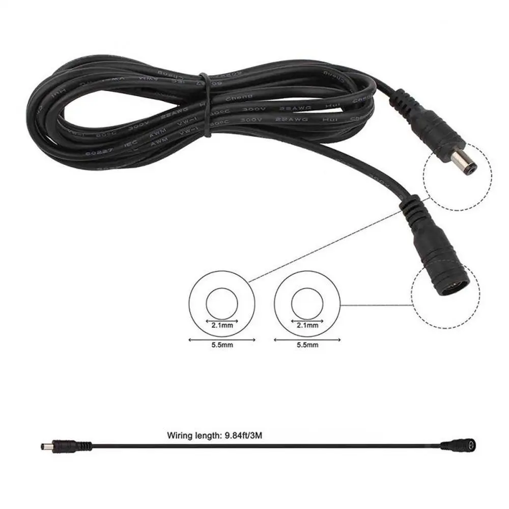 Cable For Security Camera Router Cable For  Camera Router Adapter Extension Cable Female To Male Plug Power Cord Extended Wire