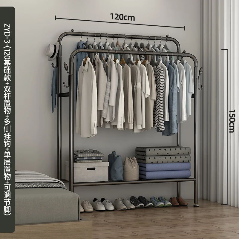 Floor Standing Clothes Hanger, Prateleiras Móveis para Guarda-Roupa, Prateleira de sapatos, Prateleiras, Mobília do quarto