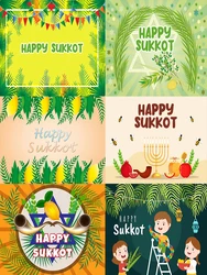 Happy Sukkot Theme Sukkah Jewish Holiday Celebration Party Religious Baby Shower Vinyl Background Children Room Decor Supplies