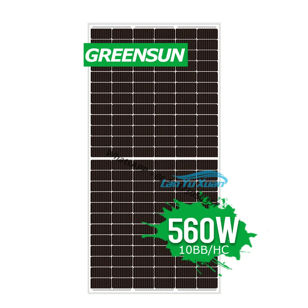 10000 watt Greensun 560W 550W 540W Monocrystalline Solar Panel for Home System with Full Certificates