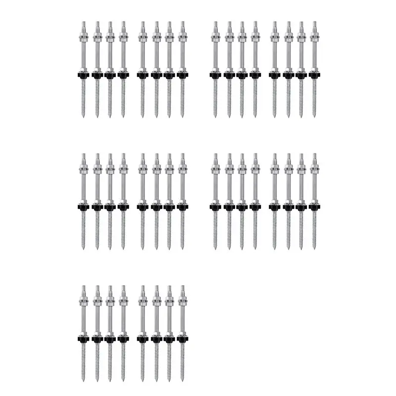 

A47U Hanger Bolts, M10 X 200 Mm, Pre-Assembled, V2A, Height-Adjustable, For Photovoltaic Solar Mounting Roofs, 40 Pack