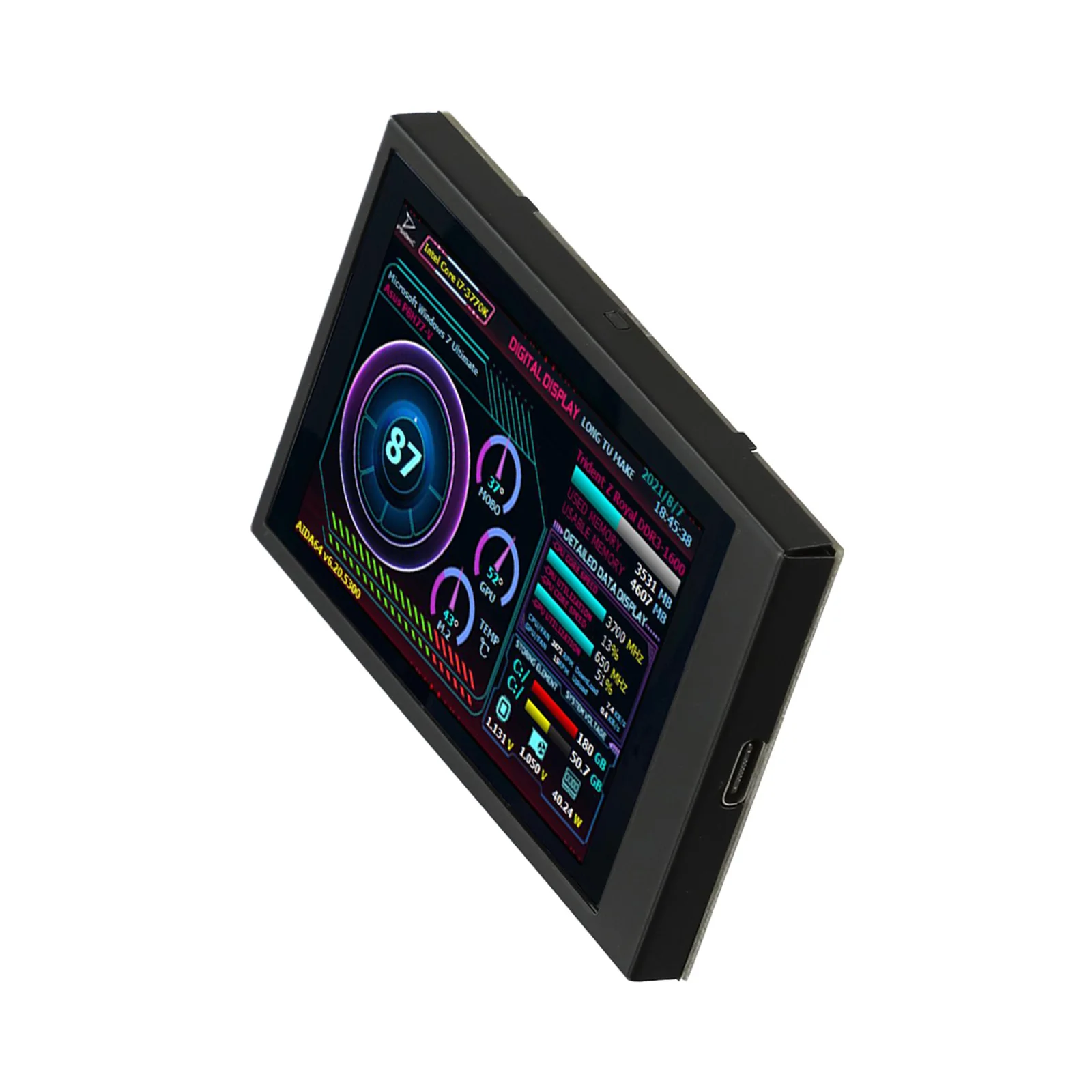Energy Saving 3.5 Inch Display Horizontal Vertical Switching Multiple Themes Support for windows Compatibility 94.69*58.59*9mm