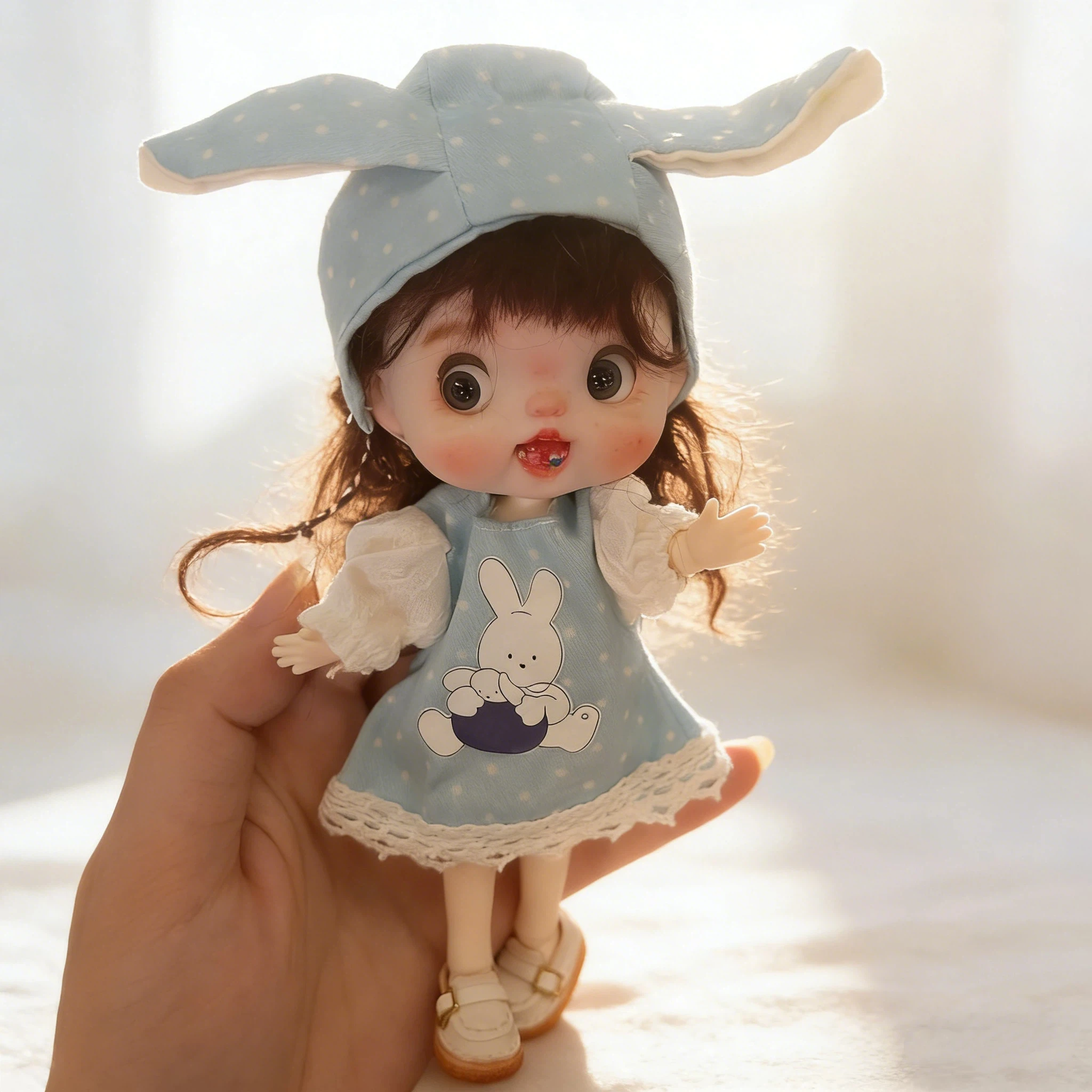 ل Ob11 دمى الملابس الدوبامين حزام السراويل قبعة موضة لينة مجموعة فريدة من نوعها الربيع والخريف أرنب الضفدع 17 سنتيمتر هدية الزخرفية