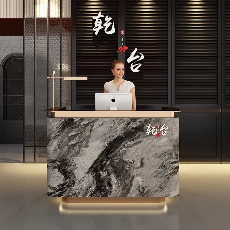 

Luxury Checkout Reception Desks Modern Design Welcome Store Elegant Reception Desks Display Stands Scrivania Office Furniture