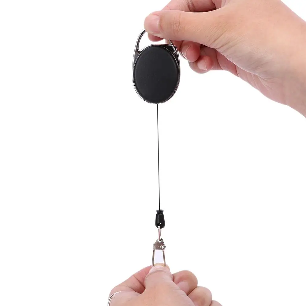 

Tether Plastic Zinc Alloy Anglers ID Lanyard Chain Clips Keychain Belt Recoil Key Ring Badge Reel Retractable Pull Badge Holder