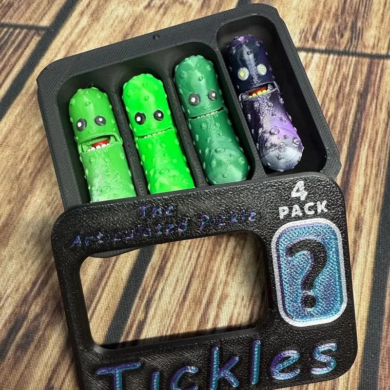 3D Printing Emotional Cucumber Figurines Mystery Pickle Jar Ornaments Funny Positive Energy Cucumber Gift Home Office Decoration - view 5