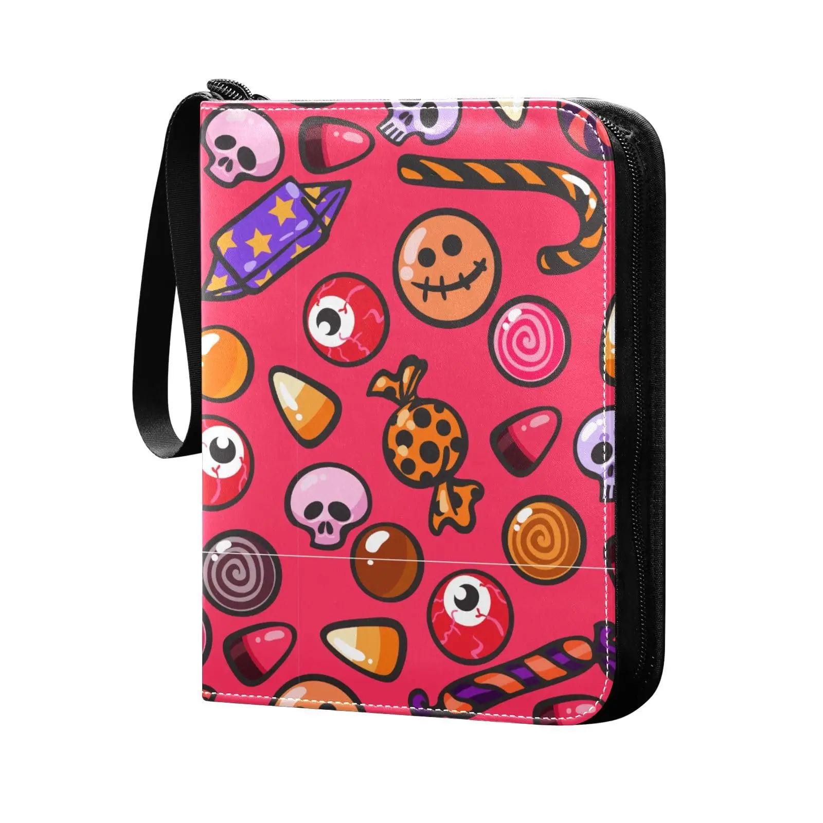 Ice Cream Skull Card Binder 4 Pocket Card Binder 400 Double Sided Pocket Album Sport Game Cards Unique Card Collection Storage