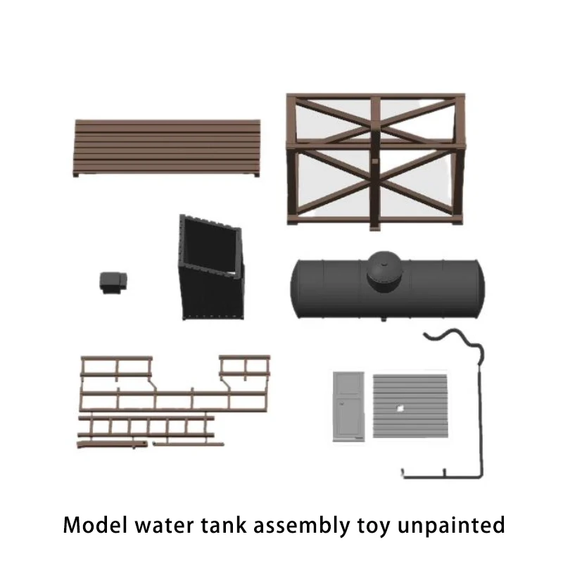 ชุดประกอบโมเดลถังเก็บน้ำขนาดจิ๋ว แบบไม่ทาสี สำหรับงานโมเดลขนาด HO ใช้ประกอบฉากทางรถไฟ/โรงงาน/ทราย/ทหาร
