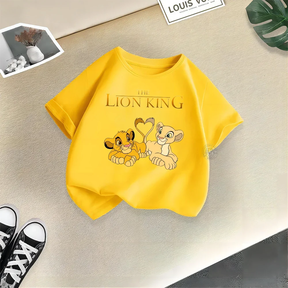 Disney can Lion King Summer creative printed clothing casual sports Cotton Baby T-shirt Boys girls crewneck T-shirt top