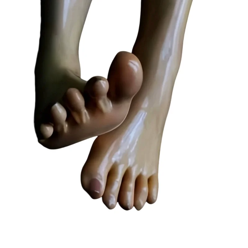 Sexy Oiled Shiny Latex Five Toes Slim Socks Transparent Super Soft Thin Rubber Zentai Sheer Cos Kigurumi CD Fetish 43cm Stocking