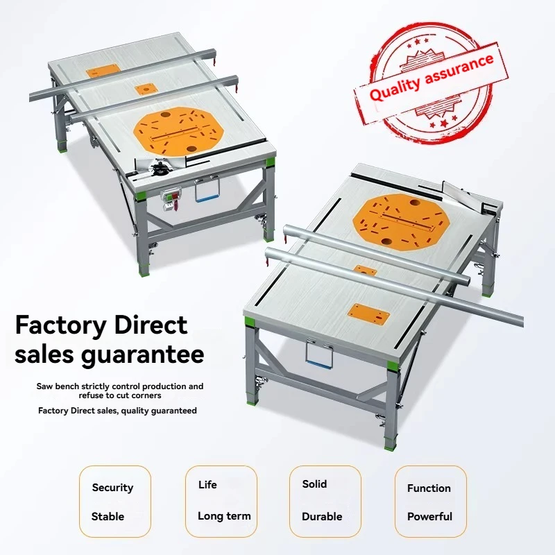 80*120cm Woodworking Workbench, Multifunctional Sliding Table, Flip Saw, Portable Table Saw, Small Lifting Operation Table