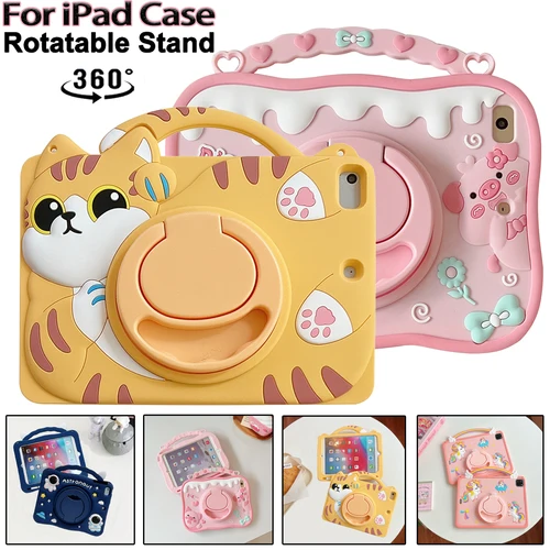 Para IPad 9 8 7. a generación funda infantil para IPad Air 2 3 4 5 10,9 2022 Mini 6 Pro 11 funda protectora de silicona para tableta con bonitos dibujos