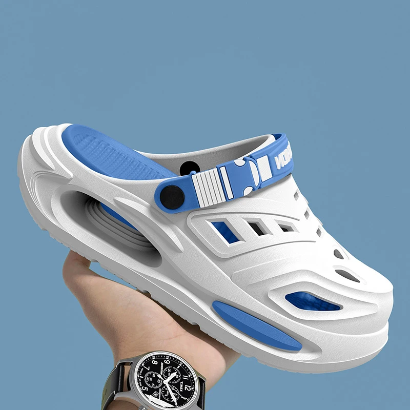 Smile Herren- und Damen-Höhlenschuhe, modische, atmungsaktive Sandalen mit herausnehmbaren Einlegesohlen, rutschfeste, gepolsterte, verdickte, weiche Hausschuhe – Detail 8