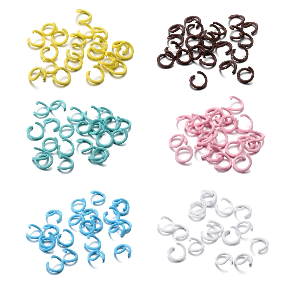 100Pcs/Lot 1.2x8mm Colorful Metal Open Jump Rings Split Ring Connector For DIY Rings Jewelry Making Finding Accessories