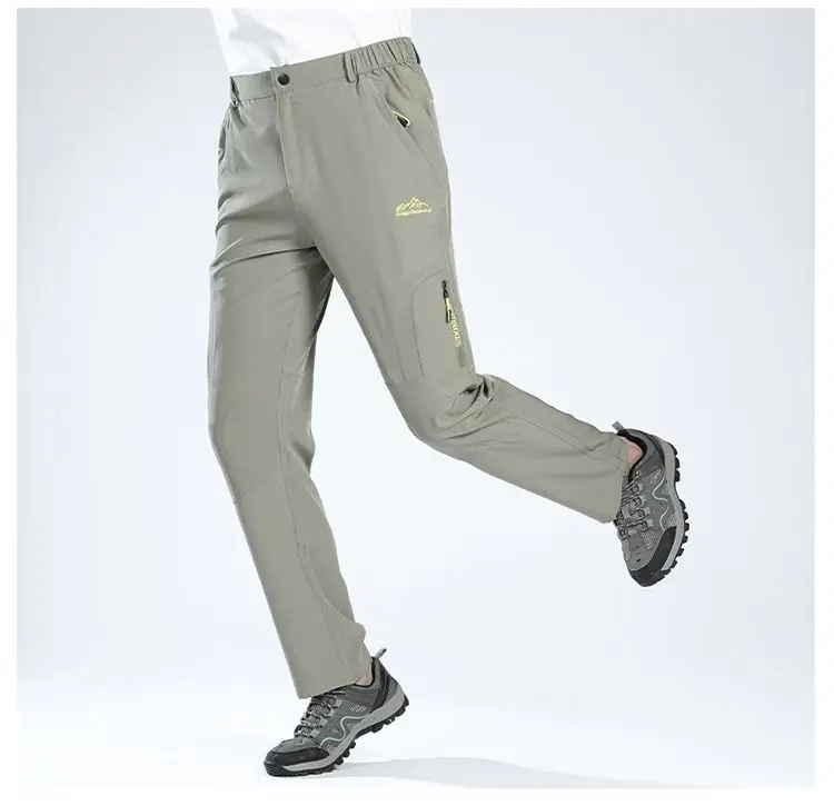 Open Crotch Summer Quick-drying Casual Pants Men's Multi-pocket Thin Elastic Baggy Running Sports Exotic Hotpants Men Streetwear