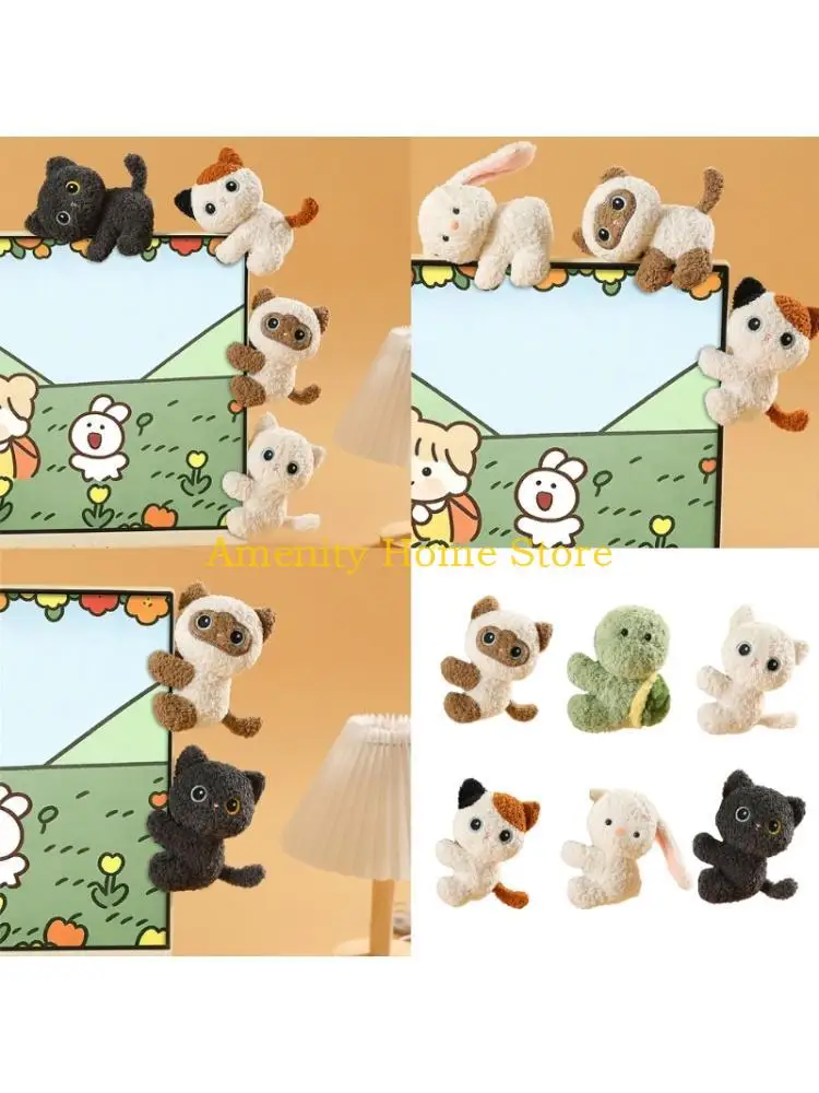 F26C Soft Plush Memo Clip For Home Office With Strong Grips And Fascinating Animal Styles Tall Stylish Plush Paper Fasteners
