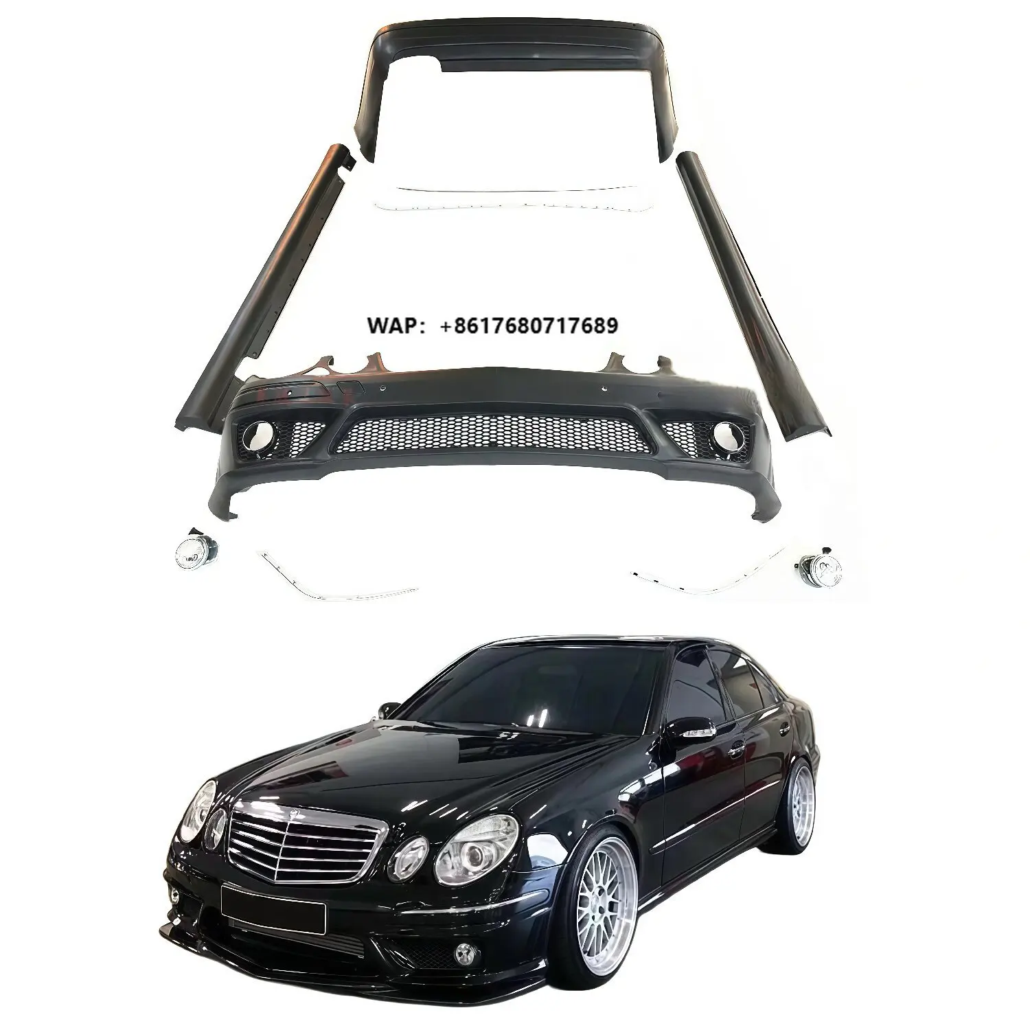

Hot Sell Best Quality Car Parts Bodykit for -Benz E Class W211 Upgrade to E63 Front Rear Bumper Side Skirt Fog Lights