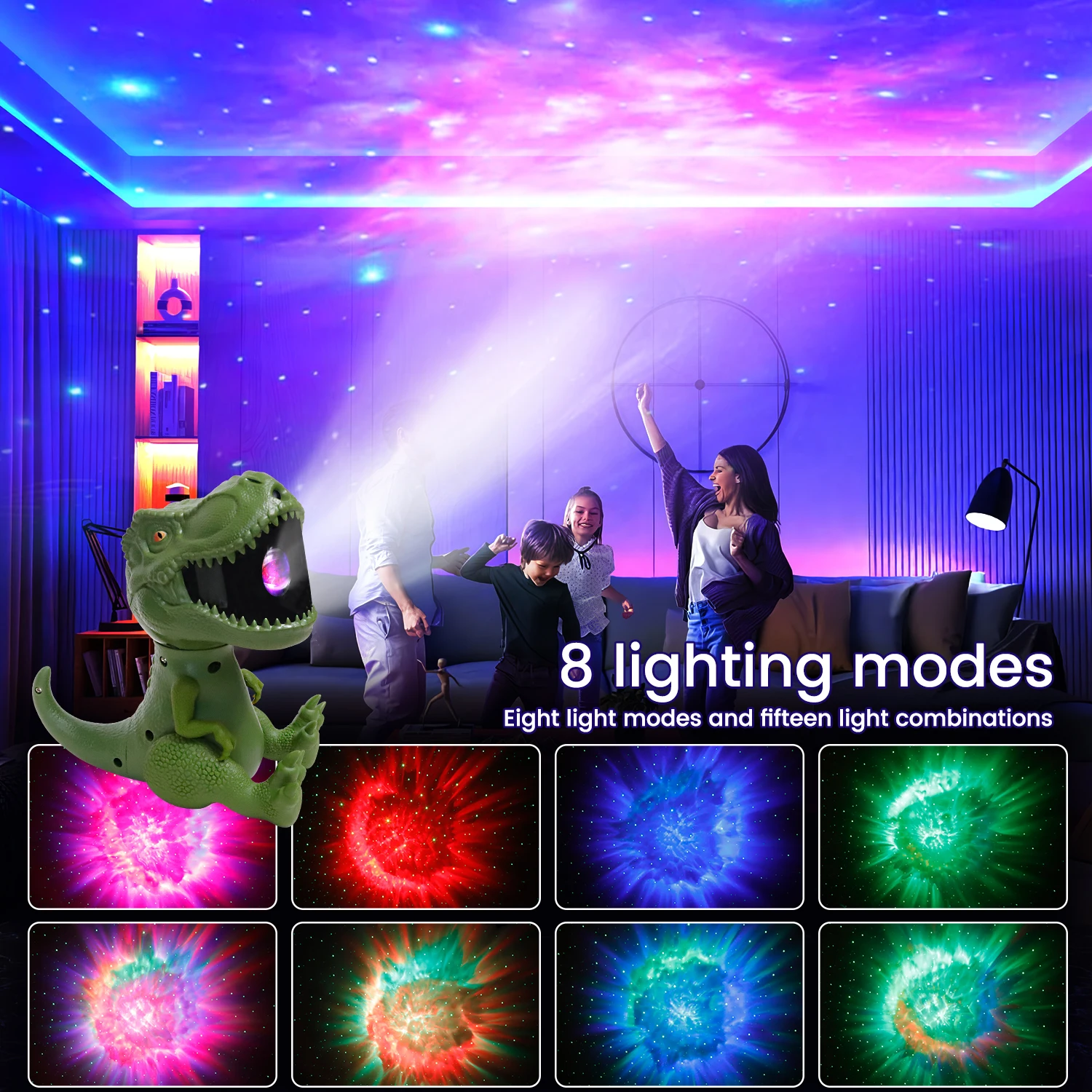 Lampu bintang dinosaurus t-rex, mainan suasana tyrannosaurus rex baru lampu proyeksi magnetik malam l