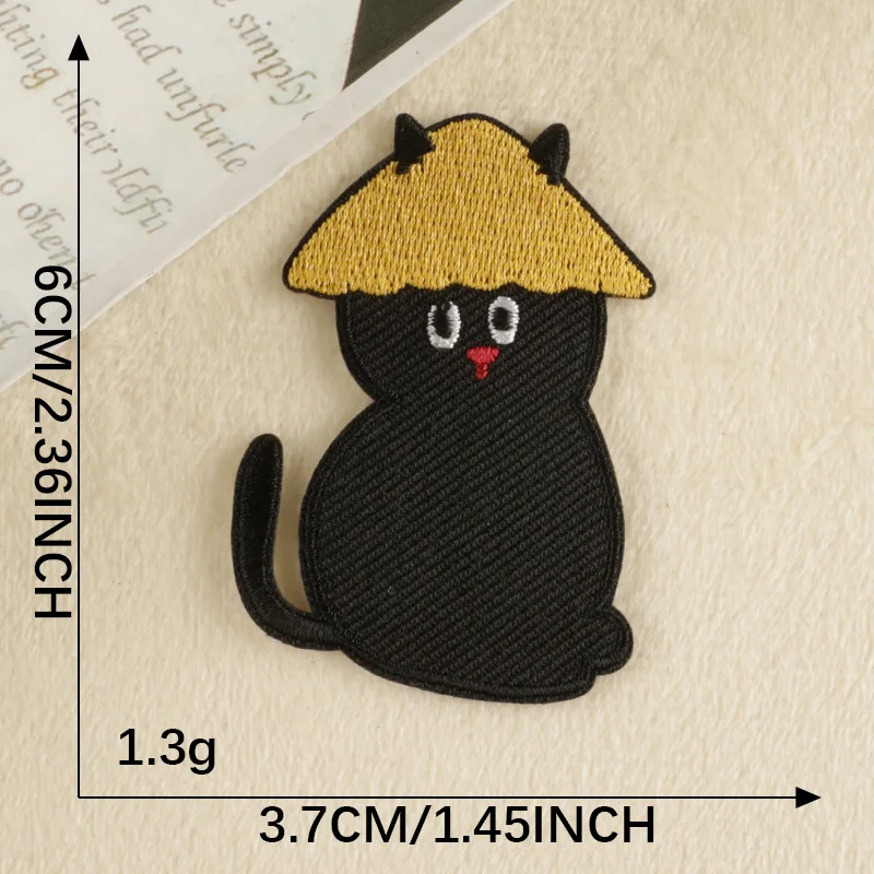 Cute Cat Emblem Embroidered Cloth Stickers Cartoon Flowers Clothing Patches Iron on Patches DIY Jackets Sew Sticker