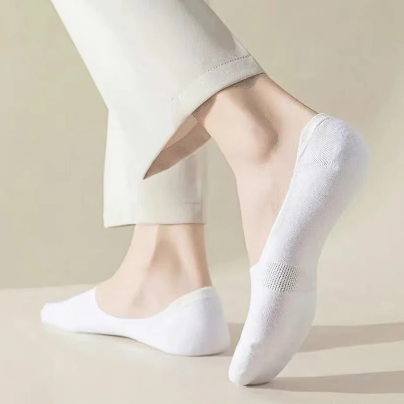 1/5/10 Pairs B&W No Show Socks, Comfort Sweat Wicking Breathable Simple Style, Low Cut Invisible Boat Socks Daily Casual Wear view 6