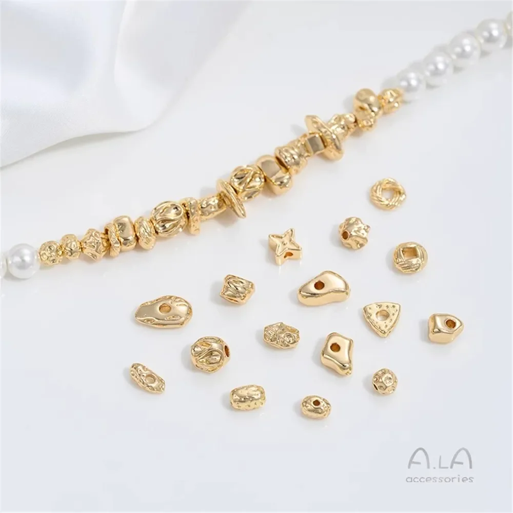 

Z418 14K Gold-plated Irregular Stone Beads Irregular-shaped Spacers, Wool Loops, Pineapple Knot Spacers, Diy Jewelry Accessories