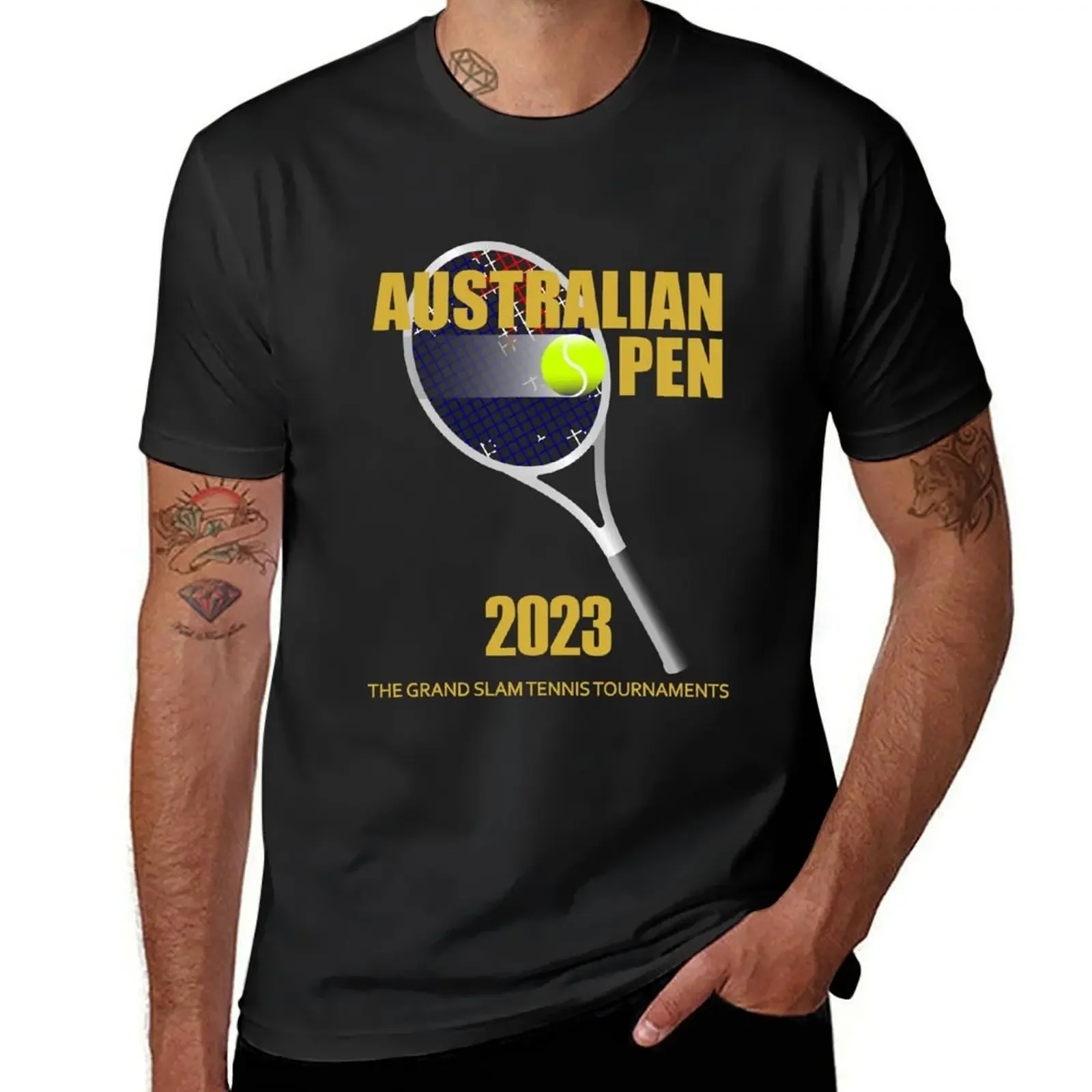 Exciting 2023 Grand Slam Tennis Australian Open T-Shirt Short sleeve tee graphic shirts cotton graphic tees t shirts men