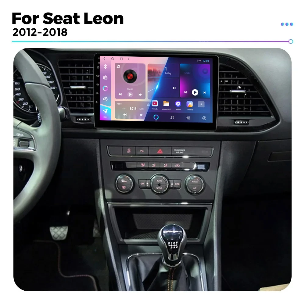 Android 14 For Seat Leon MK3 2012 - 2018 Car Radio Android Auto GPS 5G WIFI Multimedia Player Navigation Carplay QLED Screen DVD