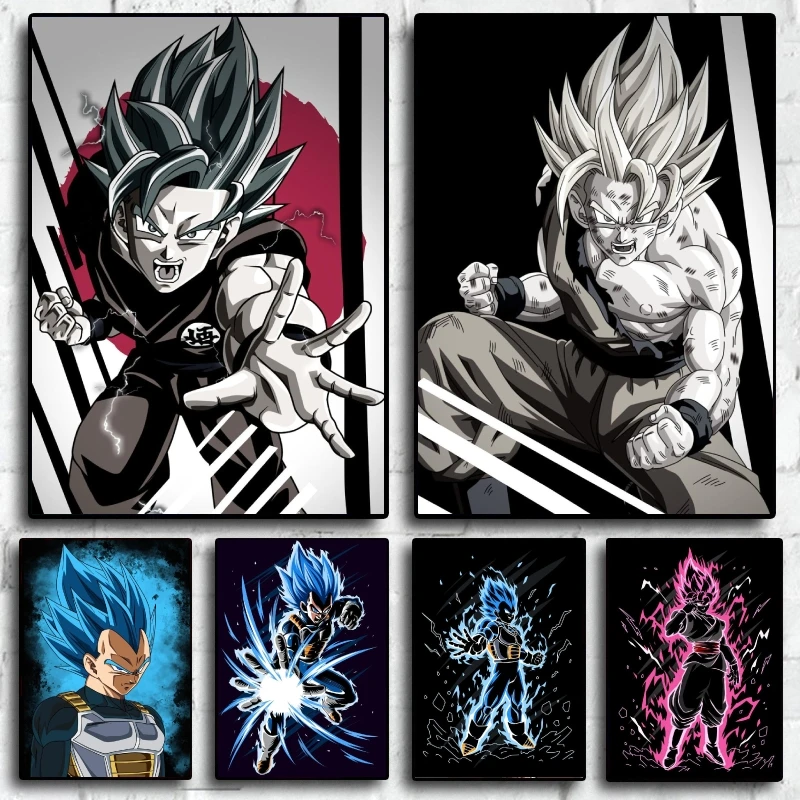 

Dragon Ball Decorative Painting - Goku Super Saiyan Form Anime Character Wall Art for Home Decor High Quality Print