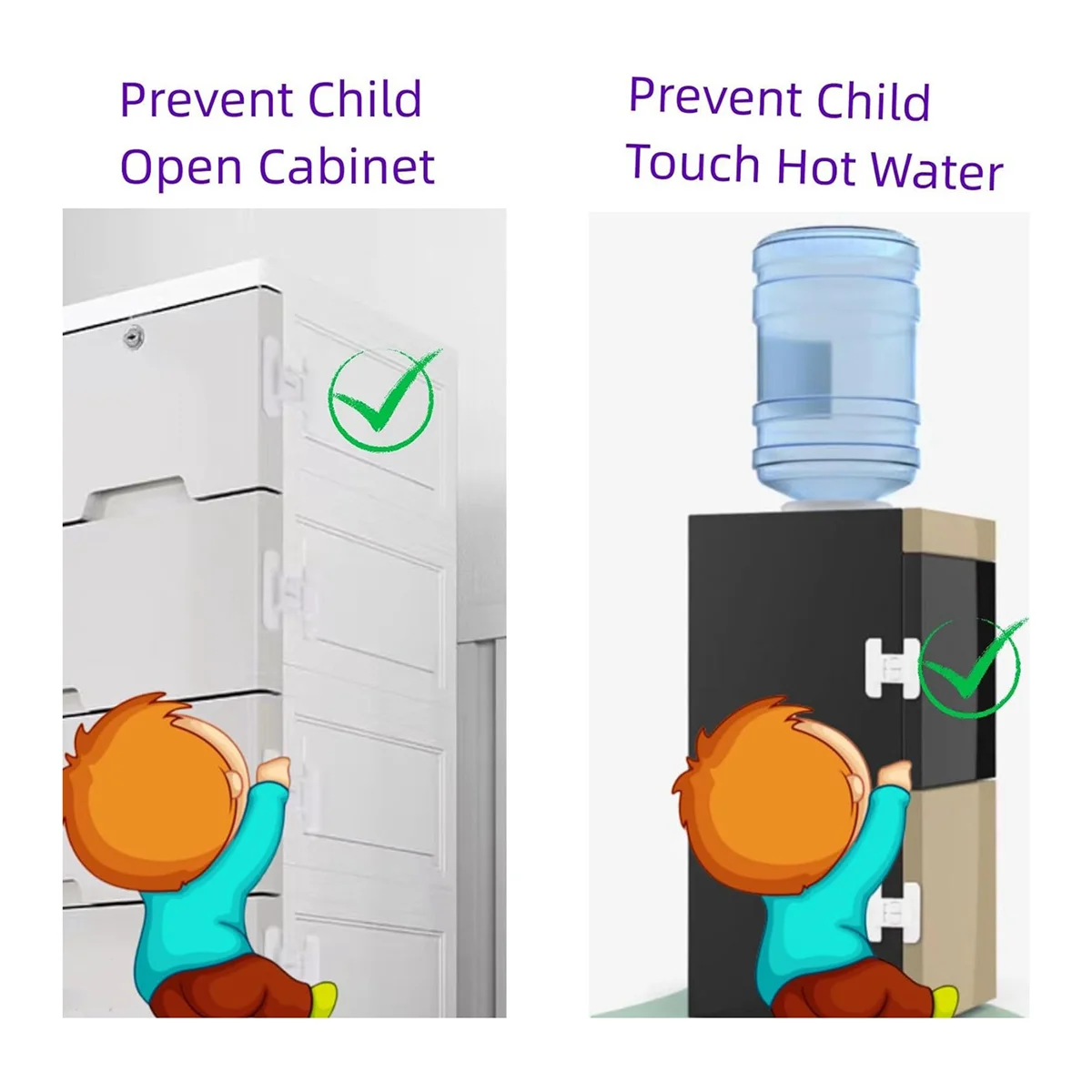 Fridge Lock, Refrigerator Lock for Kids, Cabinet Locks for Babies, Child Drawer Locks, Freezer Door Lock for Proof 4PcsJAS