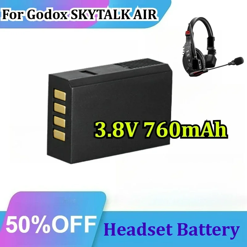 for Godox SKYTALK AIR 2.4G 3.8V 760mAh Wireless Microphone Live Streaming Headset Battery