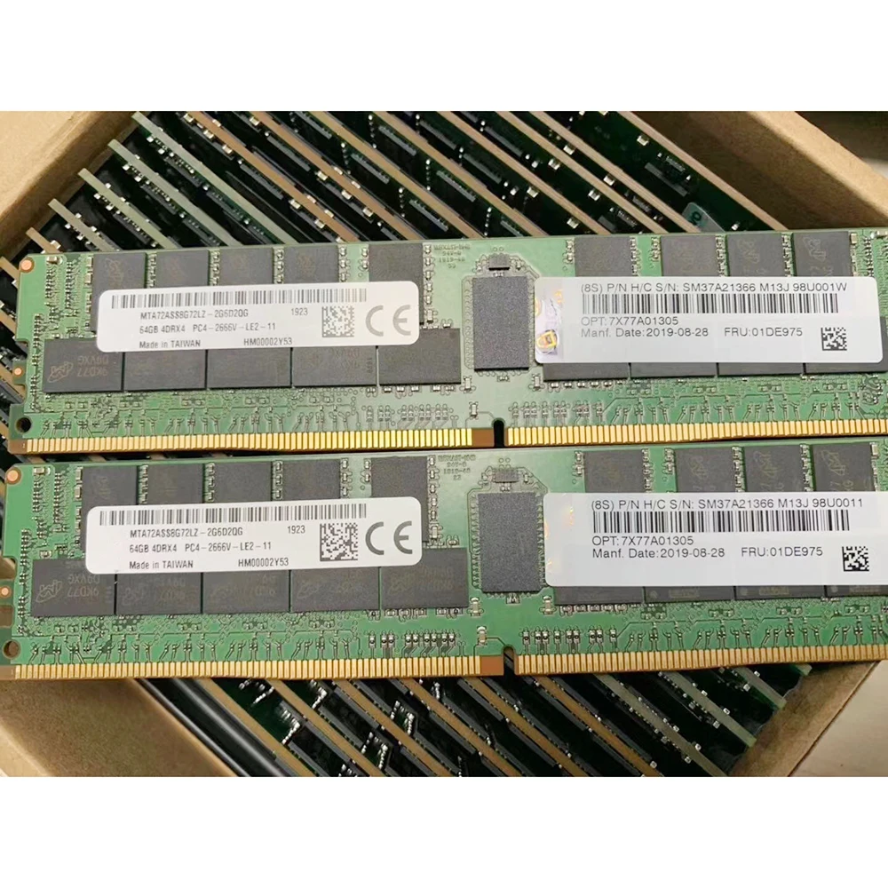 1 قطعة ذاكرة الخادم لينوفو 01DE975 7X77A01305 64GB 64G 4DRX4 DDR4 PC4-2666V