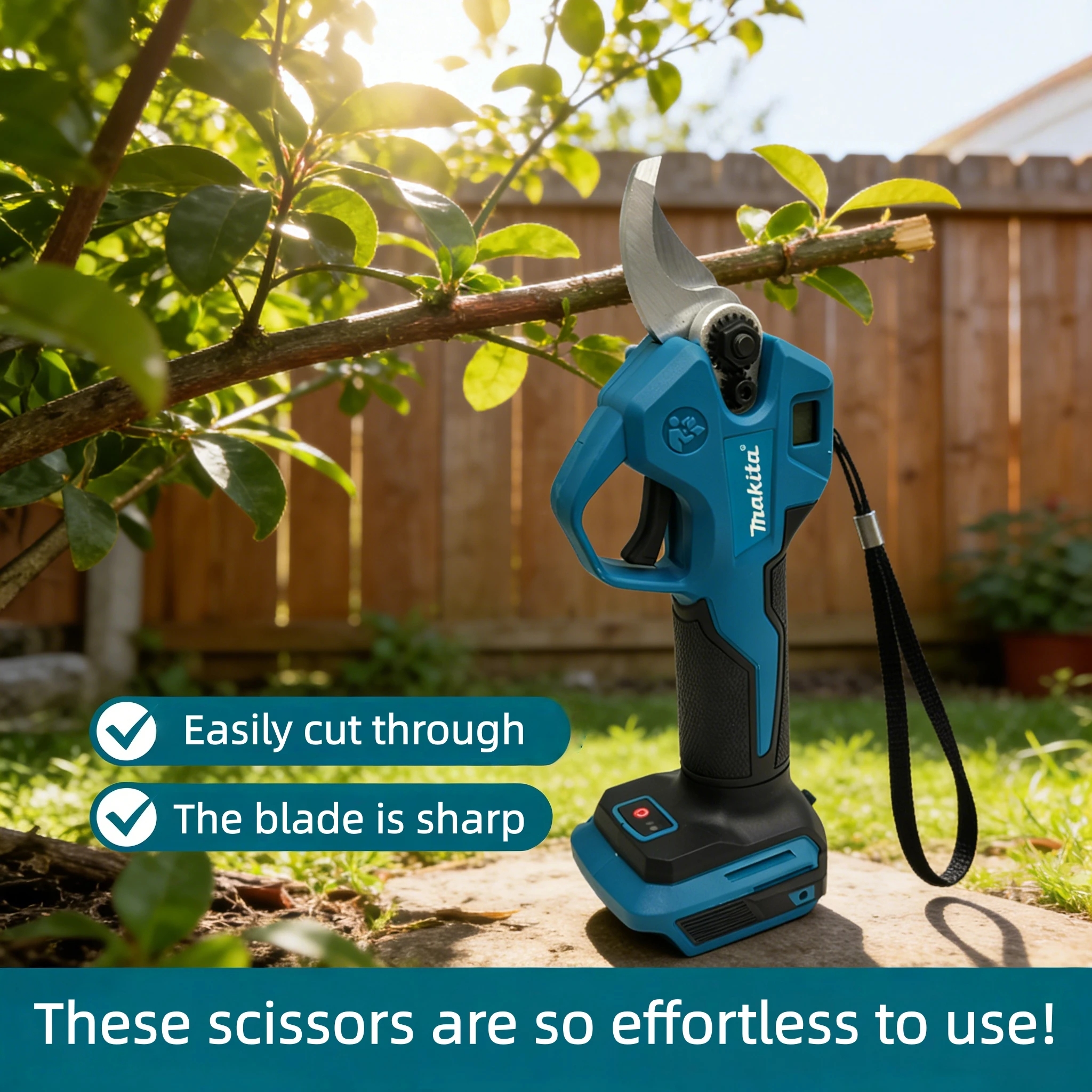 Makita 18V Brushless Cordless Electric Scissors, Multifunctional Pruning Shears for Fruit Tree Branch Cutting, Bare Tool view 6