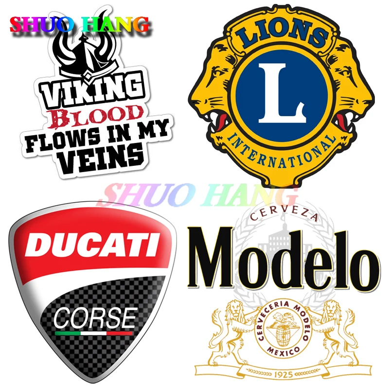 Viking Blood Flows In My Veins Car Sticker DUCATI Modelo Beer Decal Winchester Logo Lions Sticker Vinyl Auto Parts Window Decal