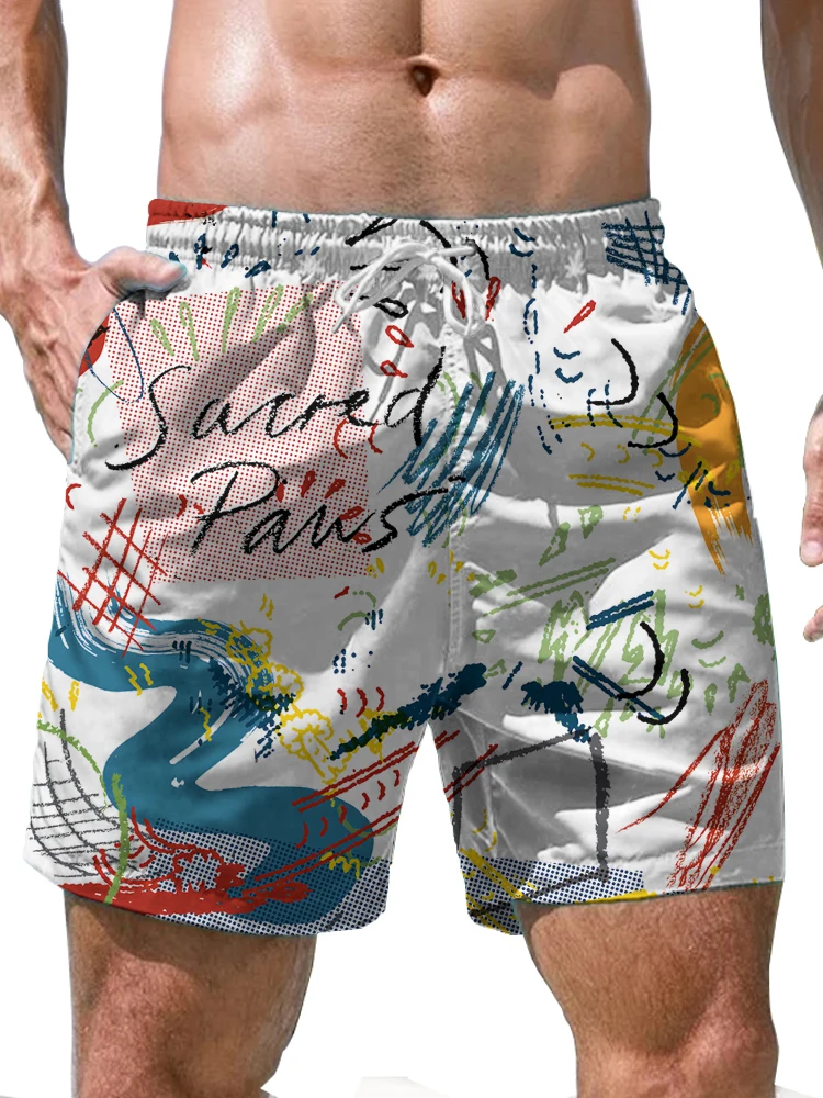 Artistic Creative 3d Digital Printing Shorts Summer Fashion Versatile Loose Surfing Short Street Hip Hop Casual Men's Shorts