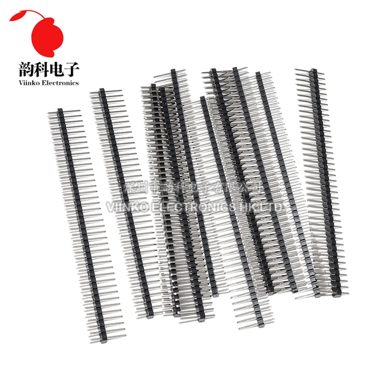 10pcs 1.27mm 40 Pin Male Single Row Pin Header Strip