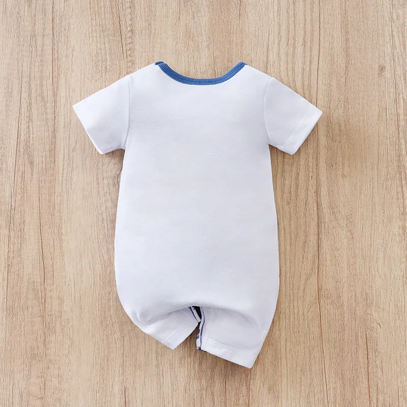 Summer New Newborn Short sleeved Cute Cow Bodysuit Made of Pure Cotton, Breathable and Comfortable, for Boys and Girls