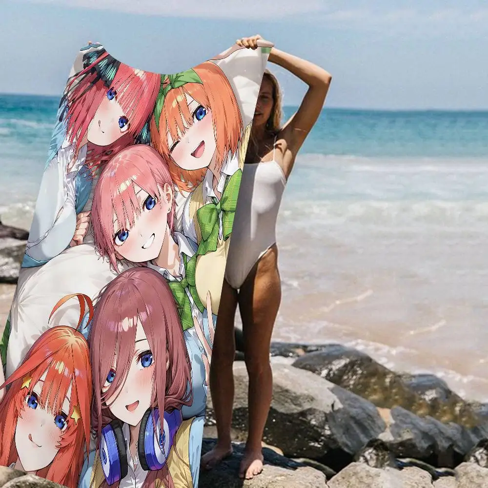 Anime The Quintessential Quintuplets Beach Towel Colorful Bath Towels for Girl Microfiber Quick Dry Custom Sand Free Beach Yoga