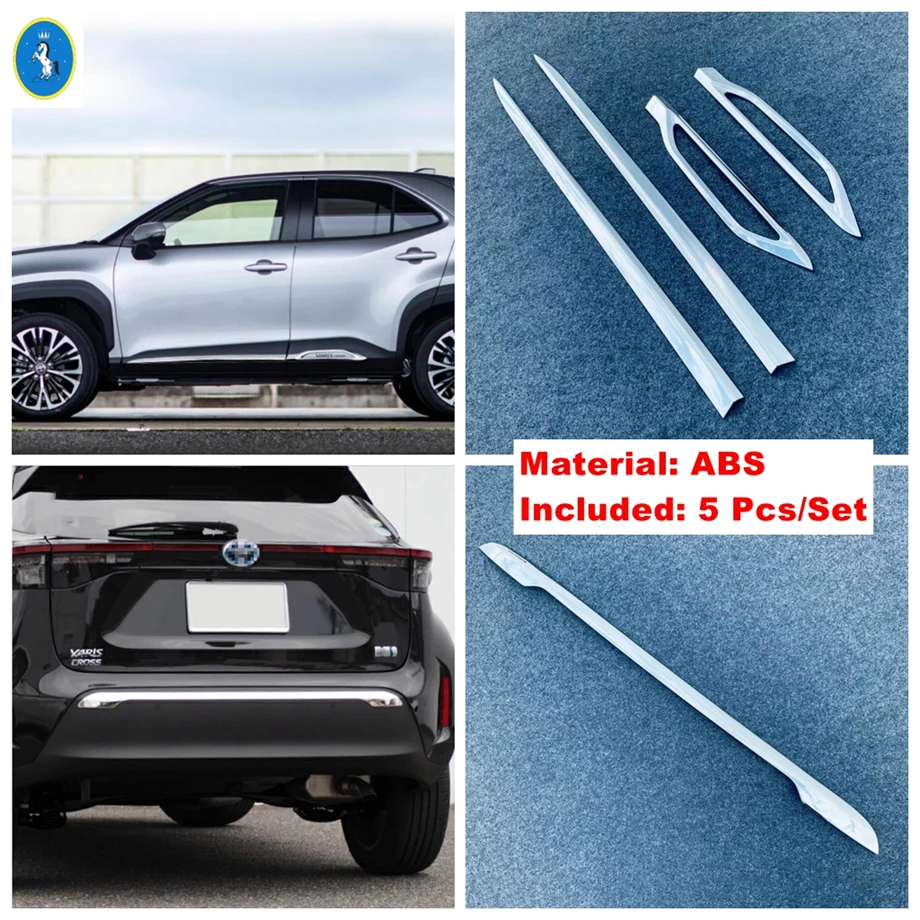 Door Molding Body Strip Streamer Rear Trunk Tailgate Bumper Door Decoration Panel Cover Trim For Toyota Yaris Cross 2020 - 2023