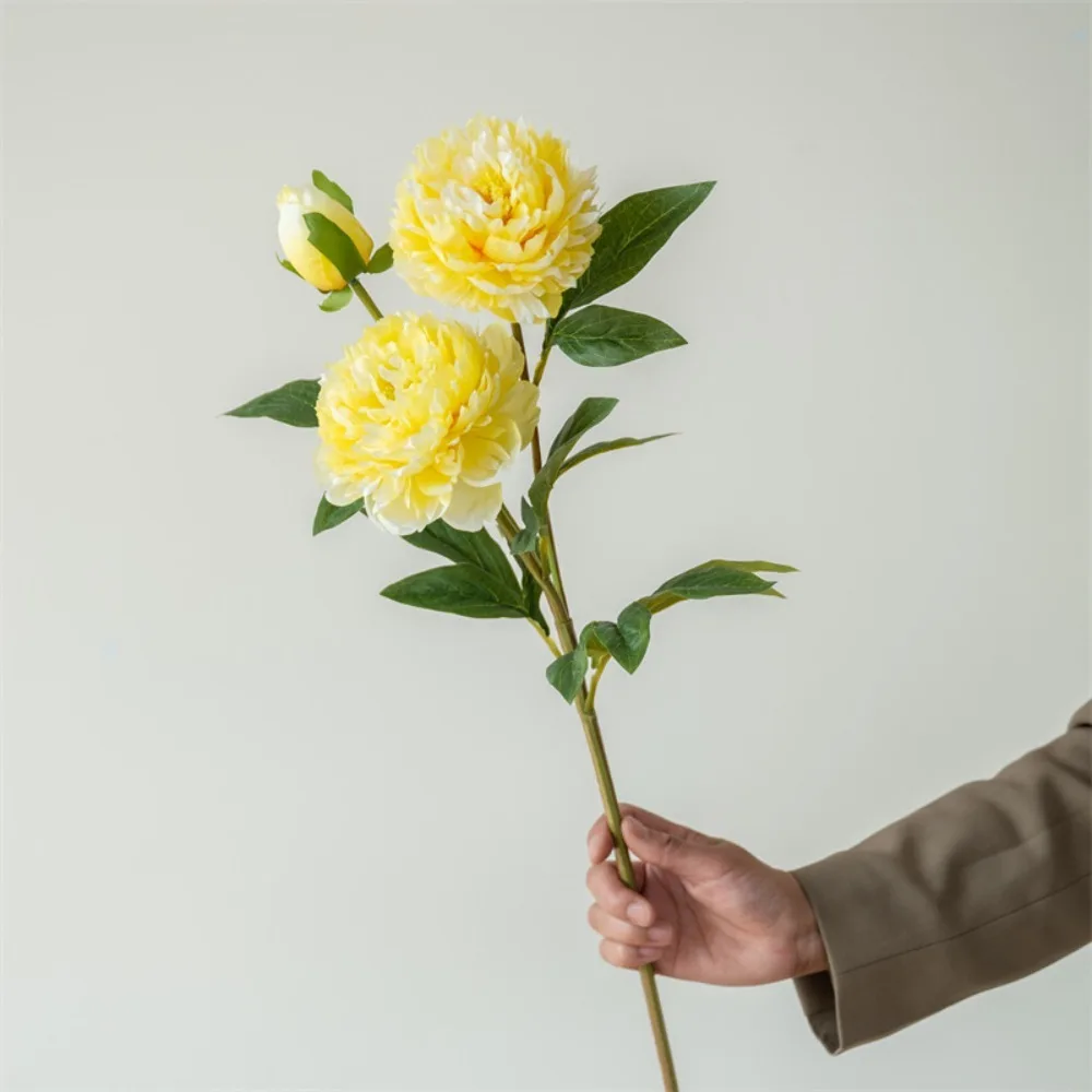 Fleurs de pivoine en soie de 75 cm, 3 têtes, décoration de table, bouquet de pivoines artificielles, branche longue DIY, fleurs de simulation pour la maison et la décoration de mariage