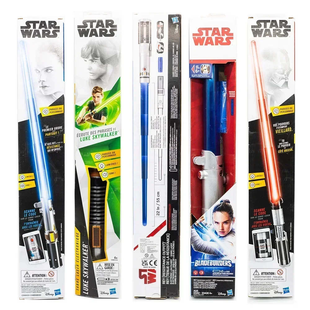 Hasbro Star Wars Bladebulders Lightsaber Lights Sounds Electric Laser Sword Model Toy Children Cosplay Accessories Props Gifts