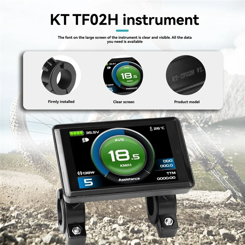 LCD KT-TF02H Smart Color Display Waterproof Lithium Battery Conversion Kit With Waterproof Connector Scooter Parts